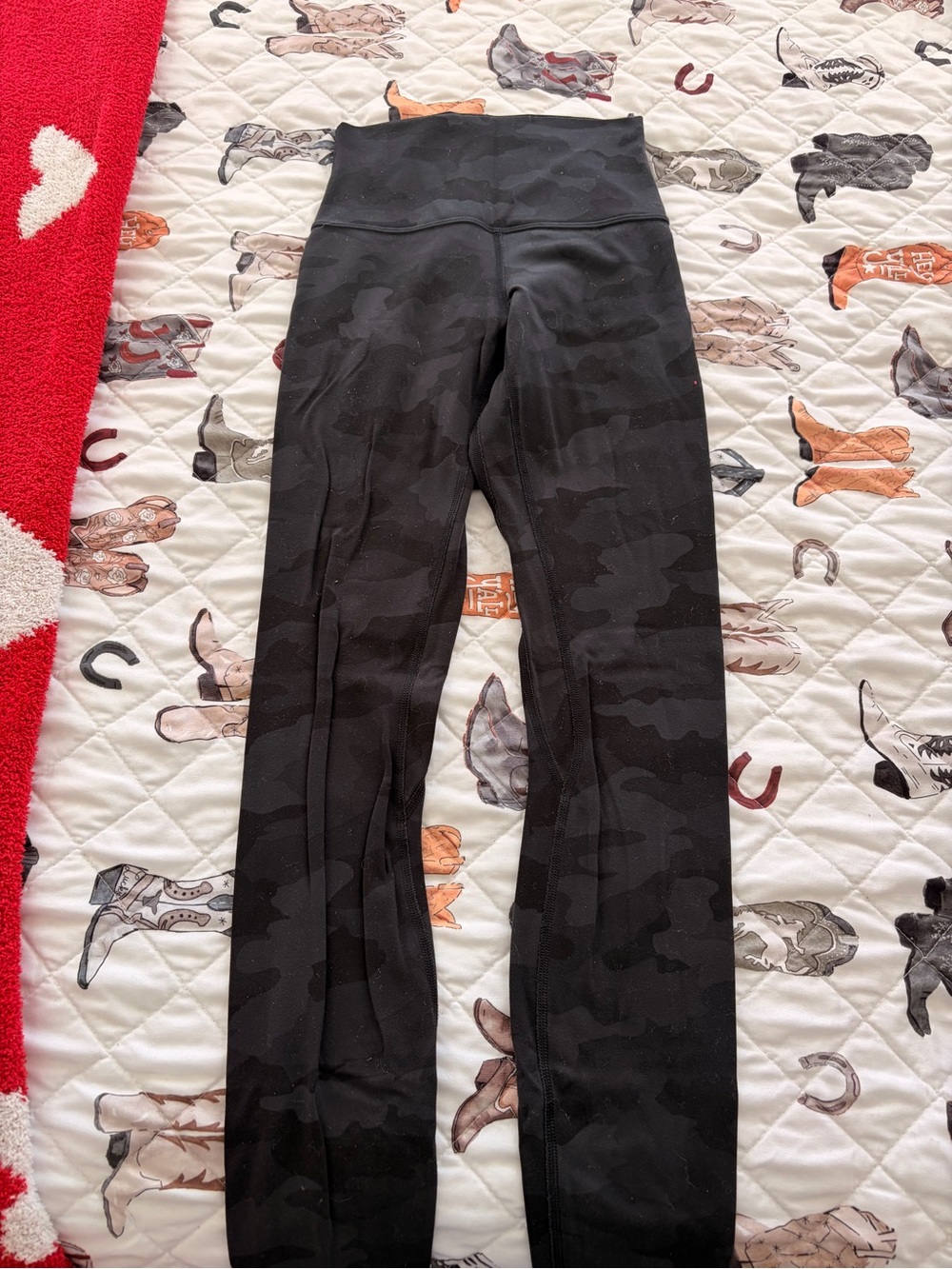 Black LuluLemon Camo High-Waist Leggings